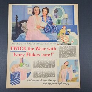 1944 Ivory Flakes Laundry Detergent Soap Vintage Print Ad Coast Guard Member